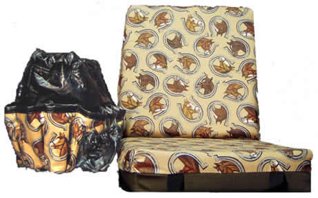 Bingo Seat Cushion with Cushion Back - Lucky Bingo Print