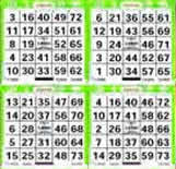 4 ON - 1 Up Bingo Paper